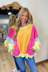 Cutting Edge Washed Terry Pullover Multi