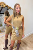 Suede Season Dress Tan