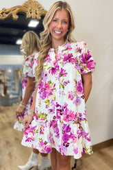 Forever Fall Floral Dress Berry