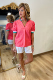 Coral Gables Split Neck Blouse