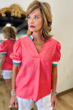 Coral Gables Split Neck Blouse