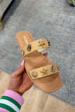 Samoa Seashell Slide Sandal Raffia