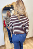 Cabin Stripes Cardigan Sweater Brown