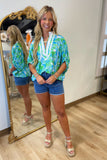 Ocean Sorbet Top Blue Green