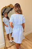 Stella Striped Zip Front Dress Harbor Blue