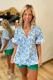 Hydrangea Print Blouse