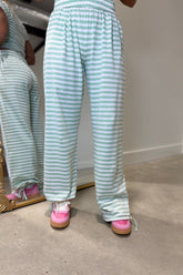 E Squared Striped Cinched Pant Mint Green