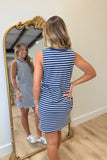 Nautical Striped Tank Dress Navy
