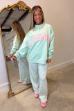 E Squared Striped Cinched Pant Mint Green
