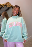 E Squared Mock Neck Sweatshirt Spring Sorbet