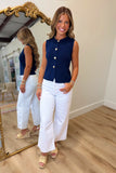 Picking Shells Sweater Vest Navy