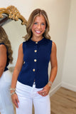 Picking Shells Sweater Vest Navy
