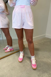 E Squared Striped Shorts Bubblegum Pink