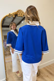 Deep Harbor 3/4 Sleeve Blouse Royal