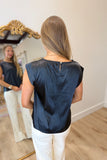 Satin September Top Black