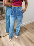 Elan Faux Jeans Track Pants Denim