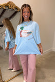 Mallard Muse Oversized Graphic Tee Blue