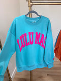 Lulu Mac Puff Sweatshirt Mint Hot Pink