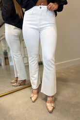 Bayeas Emily Mid Rise Bootcut Pant White