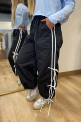 Retro Bow Track Joggers Black