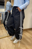 Retro Bow Track Joggers Black