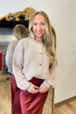 Hint of Sparkles Cardigan Sweater Tan