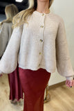 Hint of Sparkles Cardigan Sweater Tan