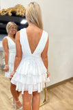 White Cascade Dress