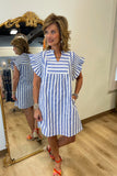 Beach Stripe Dress Blue