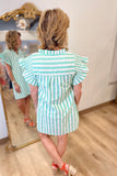 Beach Stripe Dress Green