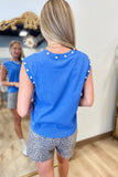 Umgee Pearl Sweater Tank Blue