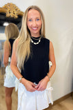 Knit Tied Tank Black