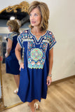 Boho Inspired Dress Navy