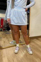 E Squared Striped Skort Blue