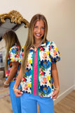 August Awaits Floral Blouse