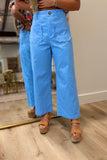 Daily Staple Scalloped Front Pocket Pant Light Blue