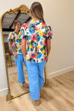 August Awaits Floral Blouse