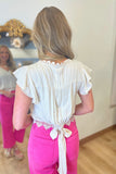 Sassy Scallop Top Ivory