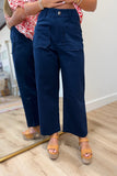 Daily Staple Scalloped Front Pocket Pant Navy