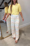 Wave Length Cardigan Sweater Yellow