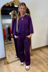 Umgee Luxeknit Raglan Set Plum