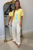Wave Length Cardigan Sweater Yellow