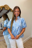 All Pulled Together Blouse Blue