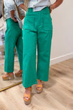 Daily Staple Scalloped Front Pocket Pant Green