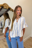 Simple Moments Stripe Blouse Blue