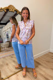 Dylan Romy Ruffle Accent Blouse