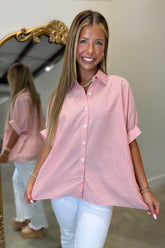 So Smart Striped Blouse Red