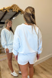 Varsity V Neck Short Set Blue