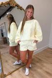 Dots for Days Fleece Short Set Yellow