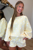 Dots for Days Fleece Short Set Yellow